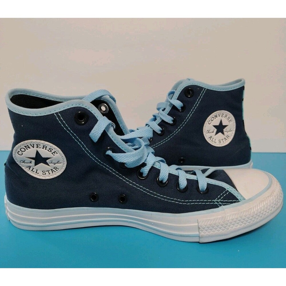 Converse Hi Top All Star Chuck Taylor Blue W/Stars Sneaker Shoes Sz W 9.5 M 7.5